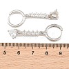 Brass Micro Pave Cubic Zirconia Hoop Dangle Earrings KK-CBA8324-07P-02-5