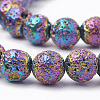 Electroplated Natural Lava Rock Beads Strands G-T098-01C-01-3