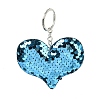 PVC Reflective Sequin Heart Pendant Keychain KEYC-L033-01P-07-1