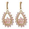 Teardeop Glass Beaded & Dyed Natural Malaysia Jade Dangle Stud Earrings EJEW-MZ00707-01-2