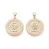 Brass Pave Clear Cubic Zirconia Pendants KK-T081-09G-1