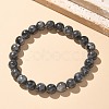 Natural Larvikite Bead Stretch Bracelets BJEW-K212-B-046-2