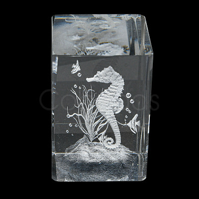 3D Laser Engraving Animal Glass Figurine DJEW-R013-01C-1