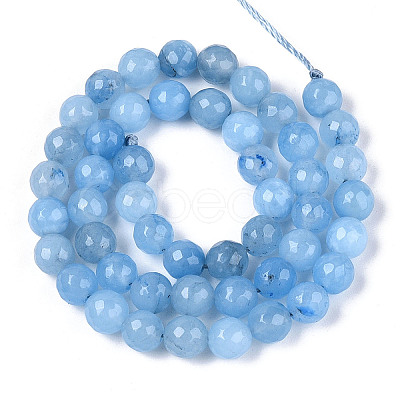 Dyed Natural White Jade Beads Strands G-T139-8mm-60-15-1