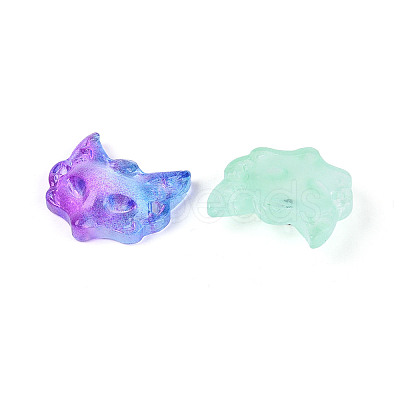 Baking Paint Transparent Glass Connector Charms X-DGLA-N018-18-1