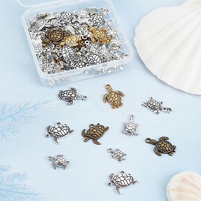 72Pcs 9 style Tibetan Style Alloy Pendant TIBE-SC0001-50-1