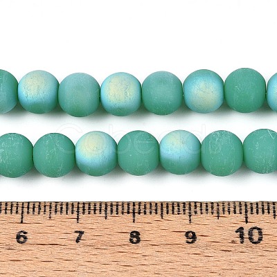 Frosted Opaque Glass Beads Strands GLAA-T032-P8mm-MBB12A-1