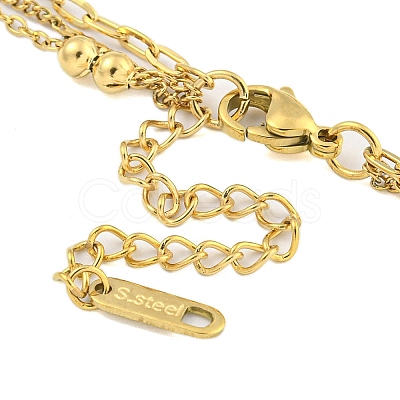 Ion Plating(IP) 304 Stainless Steel Multi Layered Necklaces NJEW-S426-07G-1