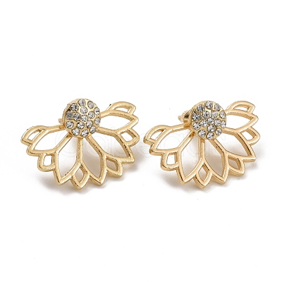 Ring & Flower & Butterfly Stud Earrings EJEW-D277-03G-1