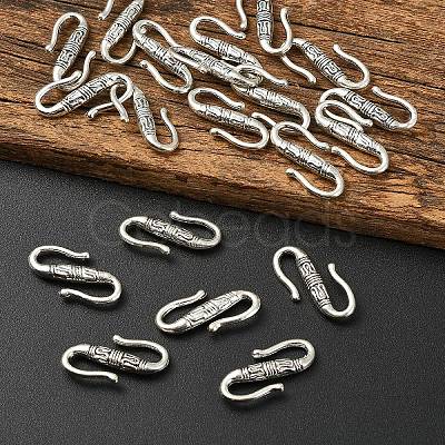 20Pcs Tibetan Style Alloy S-Hook Clasps TIBE-YW0002-04AS-1