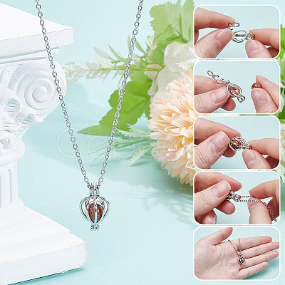 50Pcs Alloy Bead Cage Pendants FIND-DR0002-24B-1