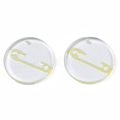 Transparent Resin Pendants RESI-N030-005C-1