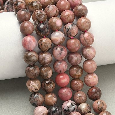 Natural Rhodonite Beads Strands G-S333-8mm-029-1