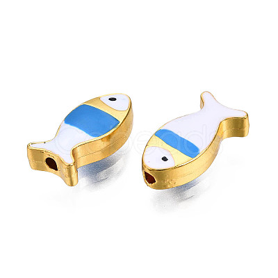 Rack Plating Alloy Enamel Beads PALLOY-N157-046H-1