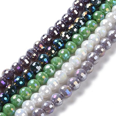 Electroplate Glass Beads Strands GLAA-E036-13-M-1
