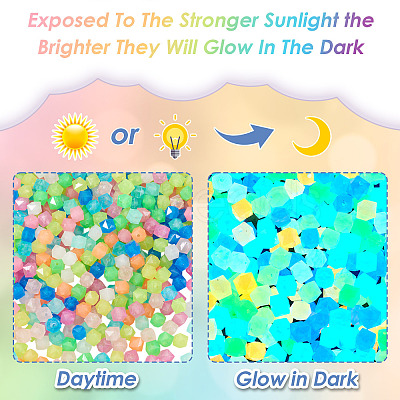 500Pcs Luminous PS Plastic Beads FIND-TA00009-13B-1
