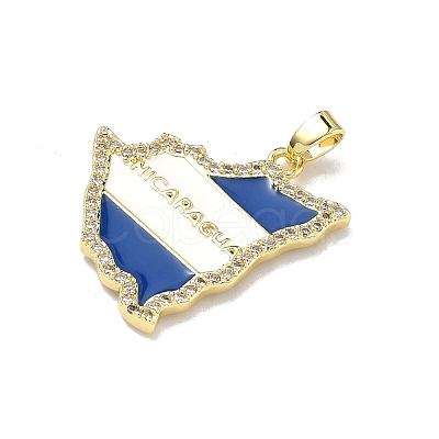 Brass Micro Pave Cubic Zirconia Pendants KK-D235-09G-1