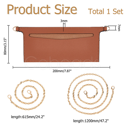 1Pc Rectangle PU Leather Purse Organizer Inserts DIY-HS0002-31B-1