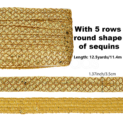 12.5 Yards Ployester Elastic Sequin Trimmings OCOR-AR0001-75C-1