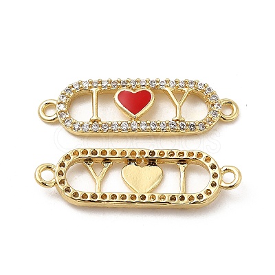 Brass Micro Pave Clear Cubic Zirconia Connetor Charms KK-E068-VB404-2-1