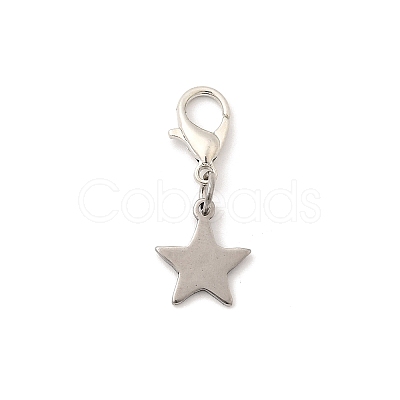 Star 304 Stainless Steel Pendant Decorations HJEW-JM03572-1