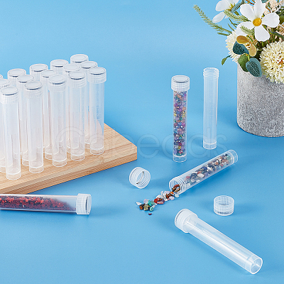 50Pcs Clear Graduated Tube Plastic Bead Containers CON-GA0001-27-1