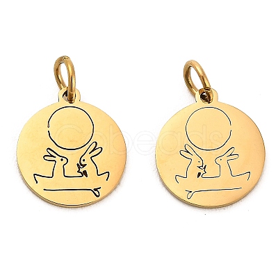 304 Stainless Steel Charms STAS-D050-07G-16-1