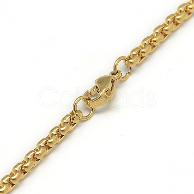 Trendy Men's 201 Stainless Steel Box Chain Necklaces NJEW-L043A-46G-1