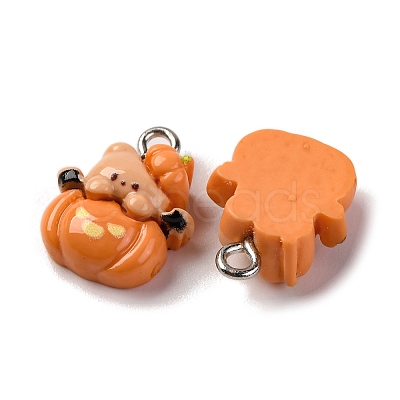 Halloween Theme Opaque Resin Pendants RESI-D075-02E-1