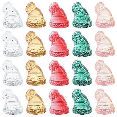 40Pcs Christmas Theme Transparent Glass Beads GLAA-FS0001-87B-1