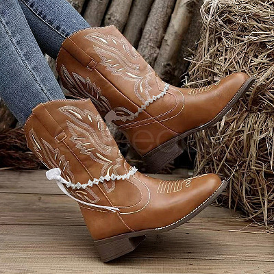 2Pcs Plastic Bead Snow Boot Decoration FIND-GF0009-08C-1