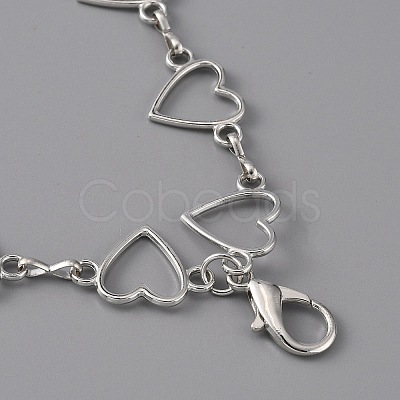 Iron Decorative 2-Layer Heart Link Bag Chains AJEW-WH0367-32P-1