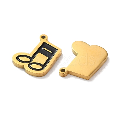 Ion Plating(IP) 304 Stainless Steel Enamel Charms STAS-M102-42B-G-1
