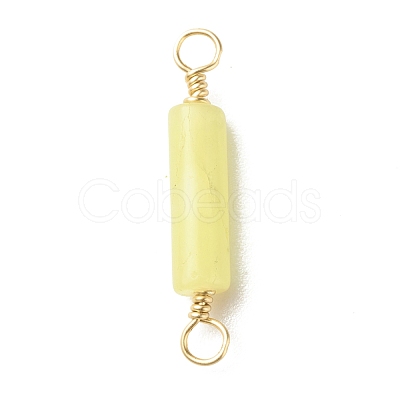 Natural Lemon Jade Connector Charms PALLOY-JF01454-08-1
