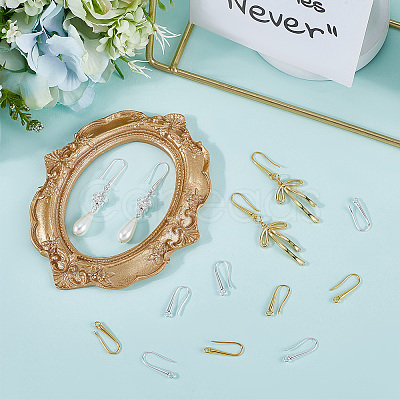 40Pcs 2 Colors Eco-Friendly Brass Earring Hooks KK-SC0006-47-1