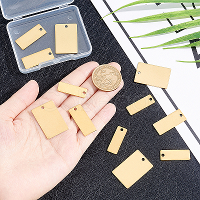 12Pcs 3 Style Ion Plating(IP) 201 Stainless Steel Pendant STAS-DC0006-02-1