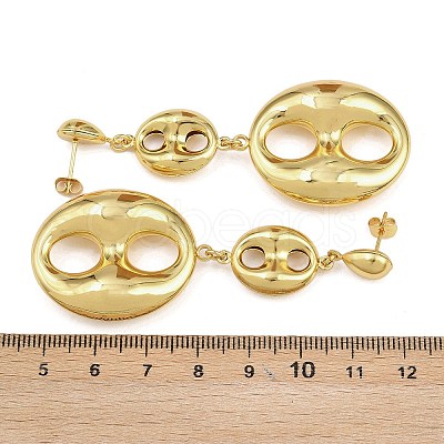 304 Stainless Steel Dangle Stud Earrings EJEW-P325-04E-G-1