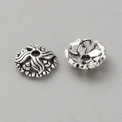Retro 925 Sterling Silver Bead Caps STER-WH0007-17C-AS-1