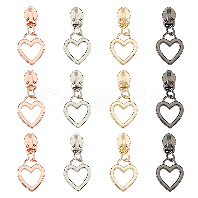 12Pcs 4 Colors Zinc Alloy Replacement Zipper Sliders FIND-FH0009-45-1