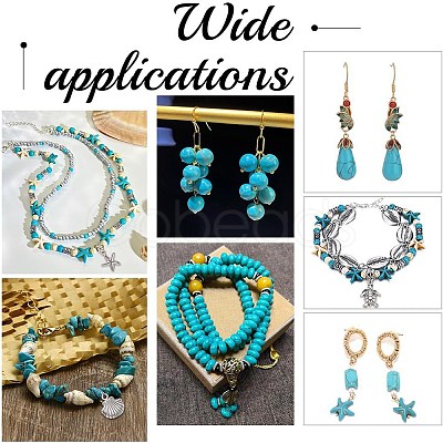DIY Sea Aniaml Synthetic Turquoise Alloy Earrings/Bracelets Making Kits DIY-AR0004-12-1