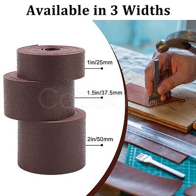 2M Flat Double Face Lychee Pattern Imitation Leather Band LC-WH0010-01A-02-1