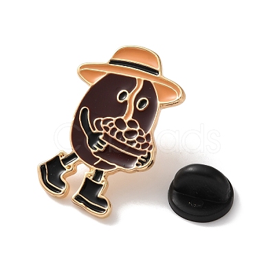 Coffee Bean Farmer Enamel Brooches AL-I003-03G-04-1