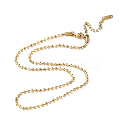 Ion Plating(IP) 304 Stainless Steel Ball Chain Necklace X-NJEW-D045-03G-1