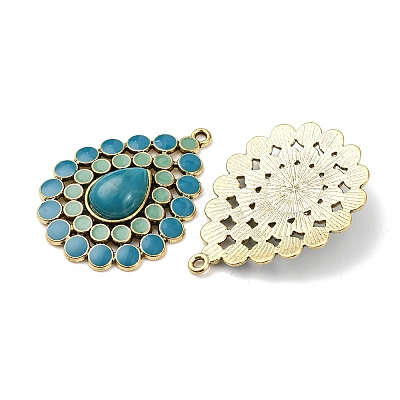 Tibetan Style Alloy with Acrylic Pendants PALLOY-F319-05C-AG-1