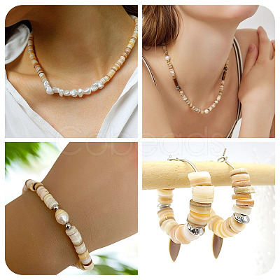 1 Strand 2 Styles Natural Freshwater Shell Beads Strands SHEL-TA0001-43-1