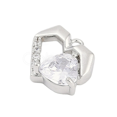 Brass Micro Pave Cubic Zirconia Charms ZIRC-P122-01C-P01-1
