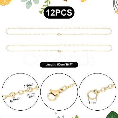 PVD Vacuum Plating 304 Stainless Steel Cable Chain Necklaces NJEW-UN0001-45G-1