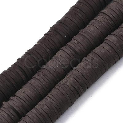 Flat Round Handmade Polymer Clay Beads CLAY-R067-12mm-38-1