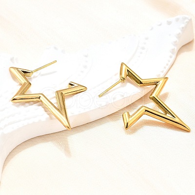 Ion Plating(IP) 304 Stainless Steel Stud Earrings for Women STAS-D084-25G-1