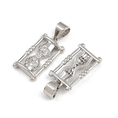 Brass Micro Pave Clear Cubic Zirconia Pendants KK-A269-40P-1